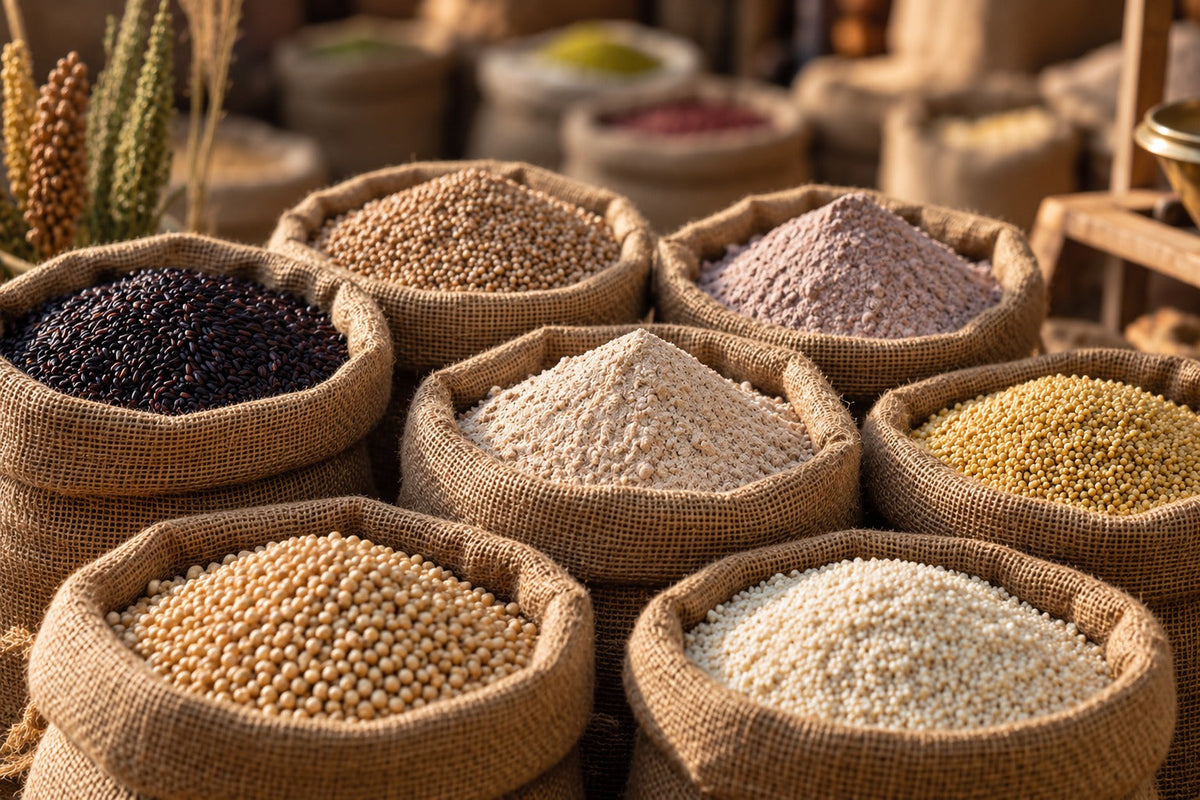 थोक में शुद्ध भारतीय मिलेट्स खरीदना: B2B खरीदारों के लिए पूरी गाइड (Sourcing Pure Indian Millets in Bulk: A B2B Buyer’s Guide)