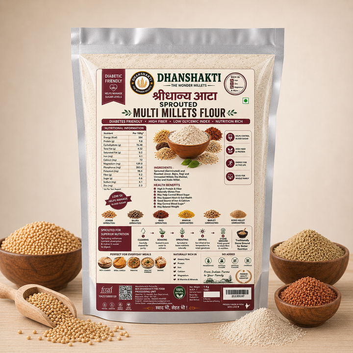 Sprouted Multi Millets Flour (स्प्राउटेड मल्टी मिलेट्स फ्लोर)